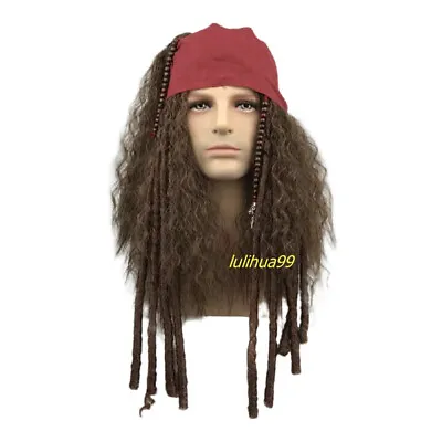Pirates Of The Caribbean Jack Sparrow Wig Hair Fancy Dress Costume Prop  • £31.14