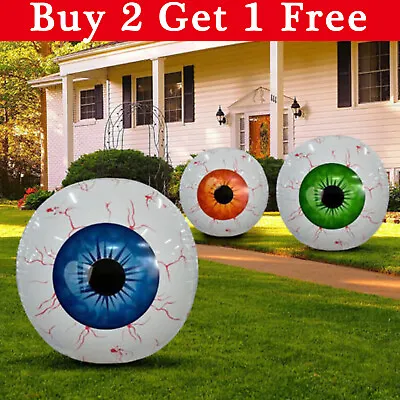 Large Halloween Inflatable Eyeball Halloween Eyeballs Outdoor Party Decor Gift • £2.96