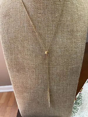 Nadri Clear Crystal Stone Slider Pendant Gold Tone Signed • $18