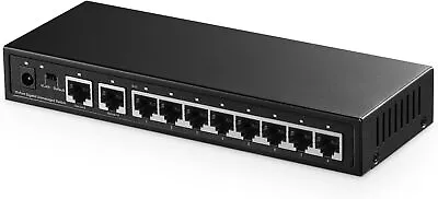 10 Port Gigabit Ethernet Switch 8 Ports 100 1000Mbps 2 Gigabit Uplink Support Vl • $45.75