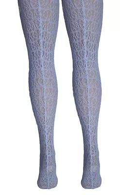 Vintage Mary Quant Floral Seamed Net Tights Large White • £6.99