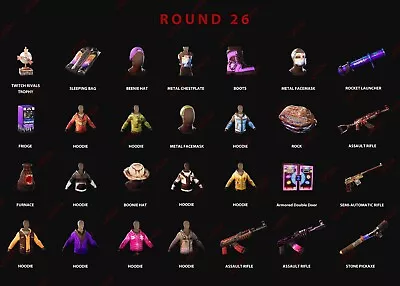 RUST SKINS✦TWITCH DROPS✦Round 26+27+28✦48 ITEM • $6.89