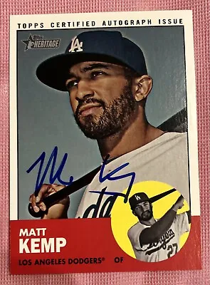2012 Topps Heritage Autograph/Auto Matt Kemp Dodgers Blue Ink #ROA-MK • $39.99