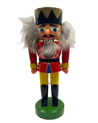 Vintage Erzgebirgische Volkskunst Nussknacker Nutcracker German Red Green • $39.99