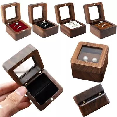 Case Wooden Ring Storage Box Storage Holder Lover Ring Display Box Jewelry Box • $14.99