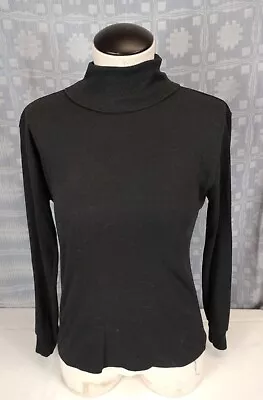 CURRANTS By Jeri-Jo VTG 90's Womens Small Dark Gray Long Sleeve Turtleneck Shirt • £6.34