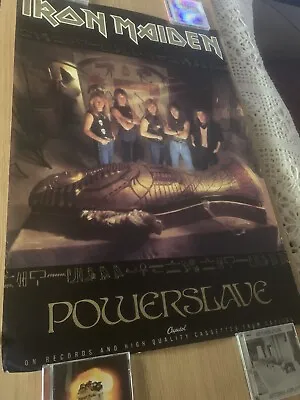 Iron Maiden 1984 Powerslave Promo Poster Dave Nicko Bruce Steve Adrian Capitol • $85