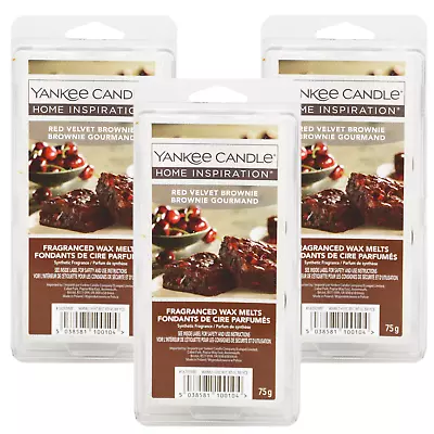 3x Yankee Candle Fragranced Wax Melts Tarts 18 Cubes (3x75g) Red Velvet Brownie • £21.99