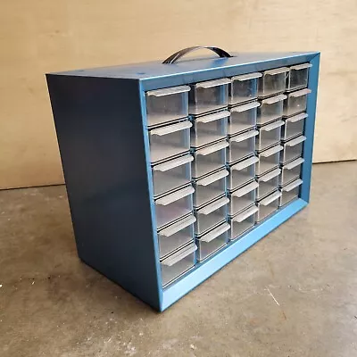 Vintage 30 Drawer Metal Akro-Mils Small Parts Storage Organizer Cabinet Bin • $38