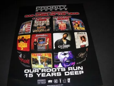 PRIORITY Rap 2000 PROMO POSTER AD Snoop Dogg ICE CUBE Mack 10 MASTER P Others • $9.95