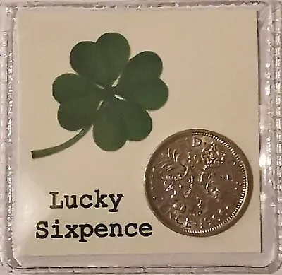£2.69 • Buy Shamrock - Four Leaf Clover - Lucky Sixpence Gift -Cream Design