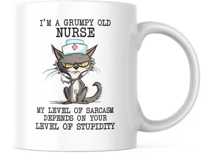 Funny Grumpy Old Nurse Mug Mug Jokes Cursing Cat  Coffee Mugs Funny For Her • $13.95