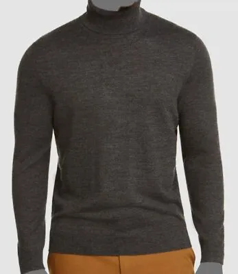 $75 Club Room Mens Gray Merino Wool Stretch Turtleneck Pullover Sweater Size XXL • $24.38