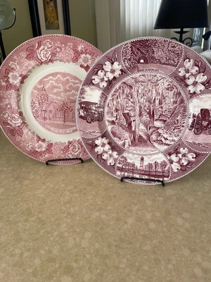 $30 • Buy Lot Of 2 The English Staffordshire Ware Luray,Virginia & Williamsburg,Va.