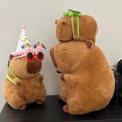 30cm/45cm Fluffy Capybara Plush Doll Kawaii Capybara Stuffed Toy Simulation Stuf • £7.85