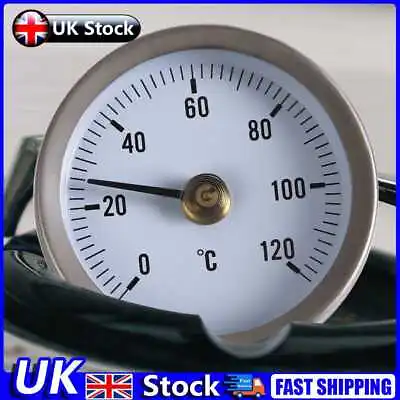 £6.49 • Buy Pipe Thermometer Temperature Gauge W/ Clip-On Spring 0-120℃ 63mm Dial Dia UK
