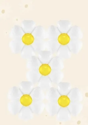 5pcs Small White Daisy Flower Foil Balloons Photo Wedding Birthday Party Decor • £3.99