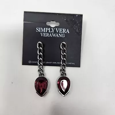 Simply Vera Vera Wang Chain Link W Deep Pink Earrings NWT • $12.34