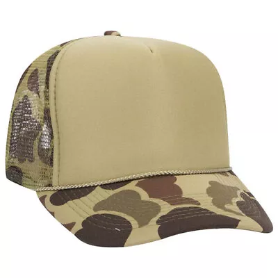 OTTO CAP Camouflage 5 Panel High Crown Mesh Back Trucker Hat/Kly/Lt.Lod/Kly • $9.99