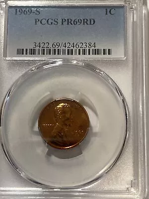 1969 S 1C Lincoln Cent PCGS PR69 • $39.50