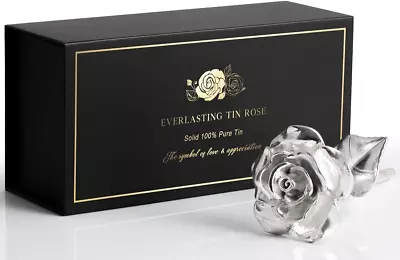 BESZONE Tin Rose 10th Anniversary For Her Gift - Tin Gift For 10 Year Wedding • £42.03