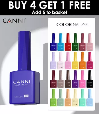 CANNI® 9ml Hema Free Nail Gel Polish Soak Off LED Colours Base Top Coat Varnish • £3.99