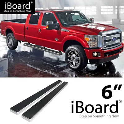 Running Board Side Step 6in Silver Fit Ford F250/F350 SuperDuty Crew Cab 99-16 • $219