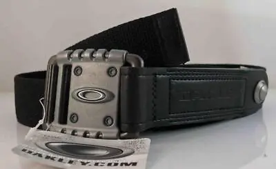 Oakley Vintage  Mens Webbed And Leather Belt Black  Size S / M   New   Last Few • $57.99