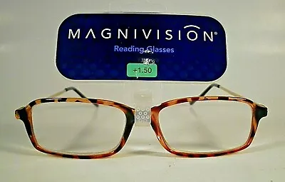 Reading Glasses Magnivision Spring Hinge - Professor - Marble-- Gold Legs +1.25 • $5.49