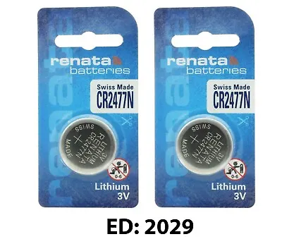 2 X RENATA CR2477N   3 Volt Lithium Cell Coin Battery   BR2477 KCR2477 CR2477n • £7.89