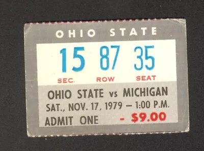 UNIVERSITY OF MICHIGAN Vs OHIO STATE NOV 17 1979 FOOTBALL TICKET STUB ANN ARBOR • $14.99