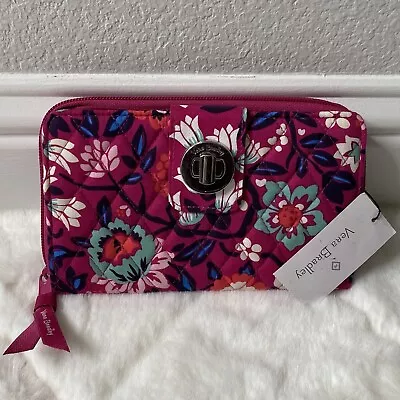 Vera Bradley RFID Turnlock Wallet Bloom Berry Floral NWT • $32.99