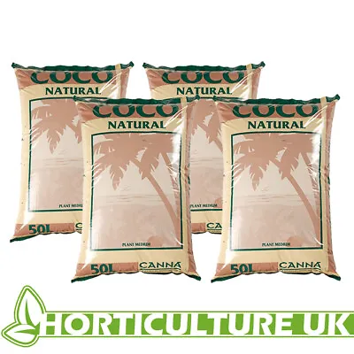 £65.99 • Buy Canna Coco Natural 50 Litres Growing Medium Bag Media Soil Potting ** 4 Bags **