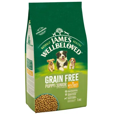 James Wellbeloved Puppy Turkey&Veg Grain Free Dog Food Dry 1.5kg • £25.99