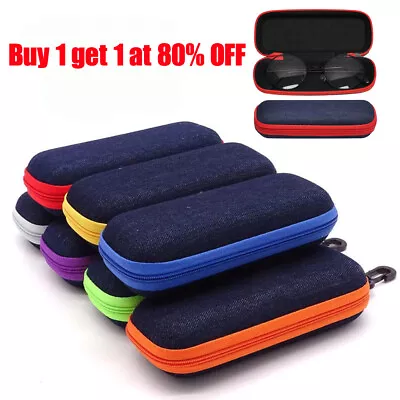 Portable Large Zipper Eye Glasses Sunglasses Hard Case Box Protector Hold Gift • £3.09