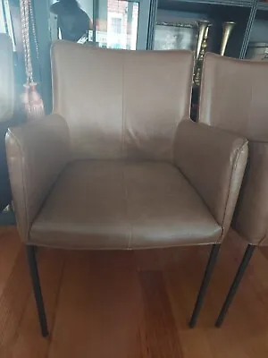Nick Scali Brown Leather Dining Chairs • $540