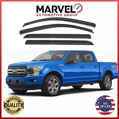 Smoke Window Sun Vent Visor Rain Guards Deflectors For Ford F-150 4D 2015-2020 • $29