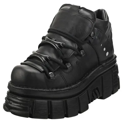 New Rock M106n-s52 Unisex Black Platform Shoes • £182.49