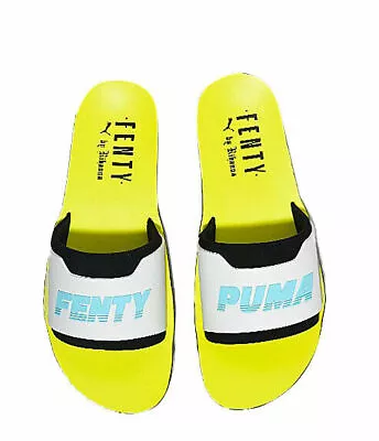 $98.98 • Buy Puma Fenty By Rhianna Surf Slide Womens Flip Flops Sandal Black Yellow 367747 02