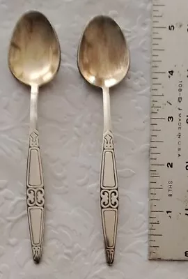 Lot/2 Silverplate Small Matching Spoons With Gold Bowl Vintage/Antique G18 • $7.99