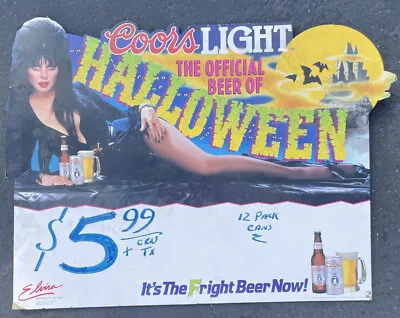 Vintage COORS LIGHT ELVIRA Mistress Of The Dark HALLOWEEN PROMO Cutout • $100