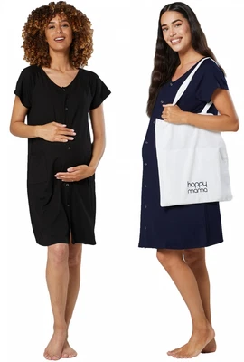 £29.50 • Buy Happy Mama Women's Maternity Nursing Nightdress With Bag  Twin Pack 1433
