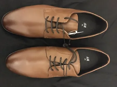 NEW MENS SMART OFFICE BROWN SHOES DRESS WORK CASUAL FROM H&M. Size 8 • £19.99