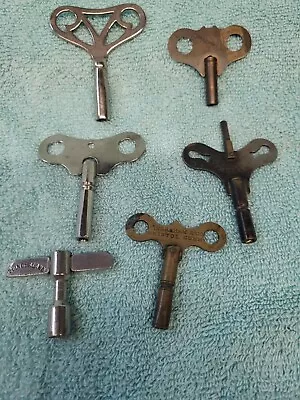 Lot Of 6 Vintage/Antique Clock Keys • $12