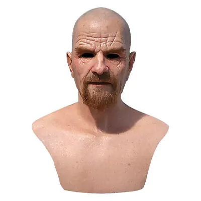 Halloween Realistic Old Man Masks Latex Cosplay Party Full Face Mask Headgear BE • £13.45