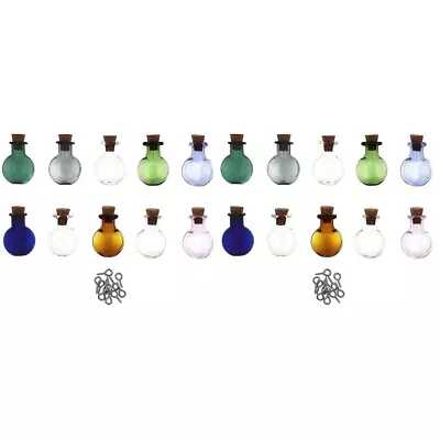 20 Pcs Tiny Cork Portable Sample Containers Small Glass Bottles • £8.88