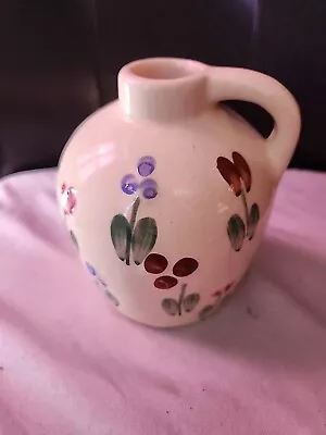 Vintage Stoneware Hand Painted Flower Jug Vase • $15