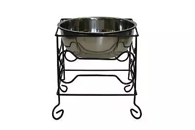 Iron Stand With Single Stainless Steel Feeder Bowl • $18.99