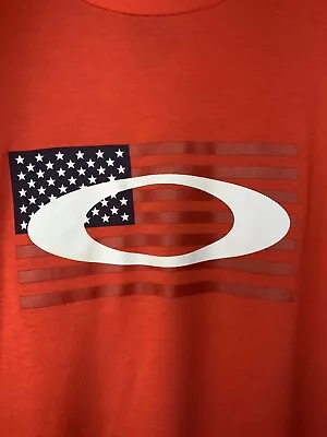 Oakley Flag Tee Red W/White Oakley “O” Size XL Patriotic America • $13.77