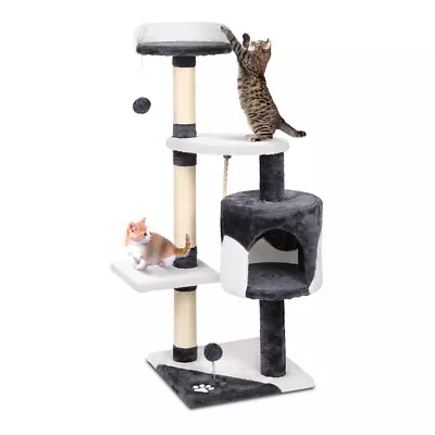 I.Pet Cat Tree Tower Scratching Post Scratcher 112cm Wood Condo House Furniture • $41.95